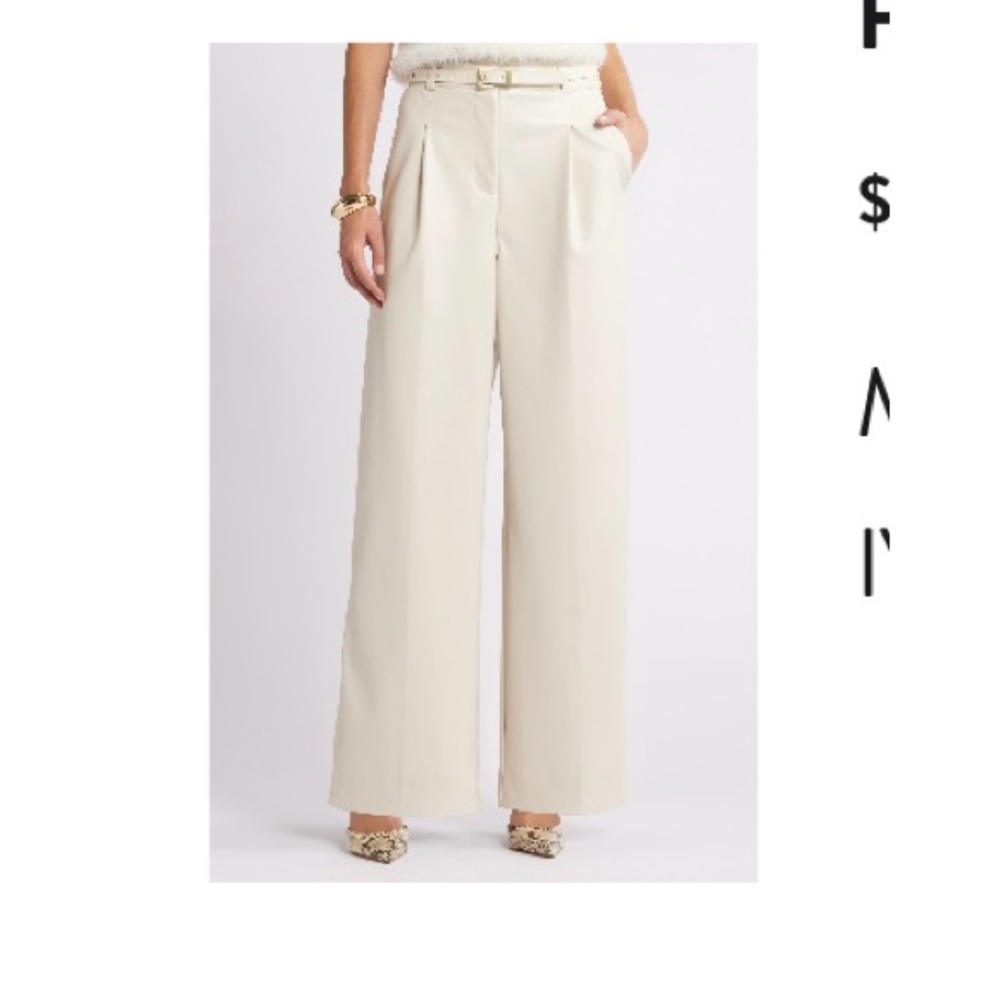 Ivory Dove Faux Leather Pants
